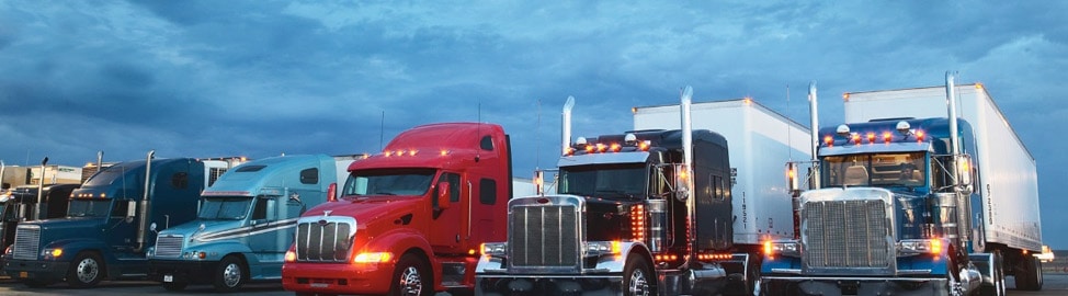 photo of big rig trucks